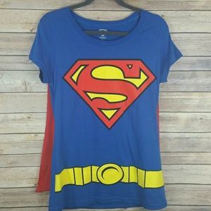 Superman Tshirt w Detachable Cape Sz XL 15/17